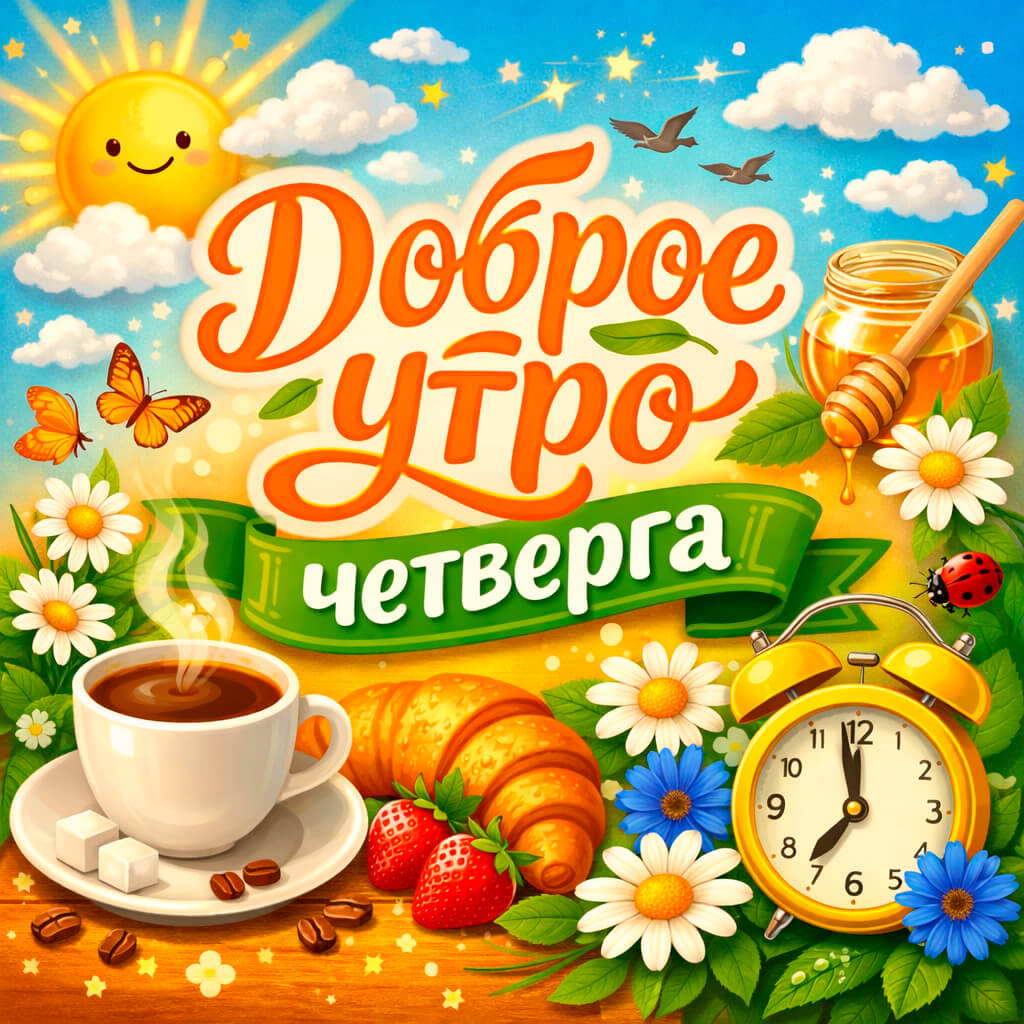 Доброе утро четверга: красивые открытки, поздравления и яркое настроение 71 открытка Доброе утро четверга: красивые открытки, поздравления и яркое настроение 71 открытка